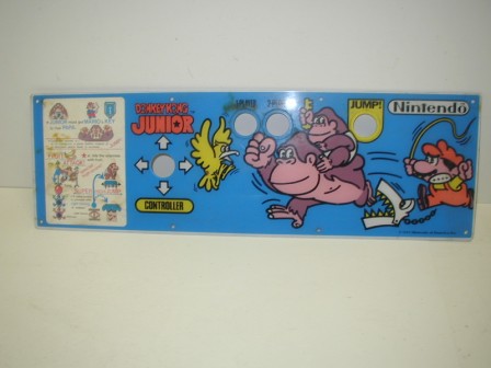 Donkey Kong Jr. Control Panel Overlay (Item #2) (Has Cigarette Burns) $26.99